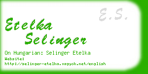 etelka selinger business card